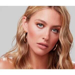 NEW 14K Gold Plated, Lightweight Chunky Open Hoops